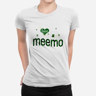 St Patricks Day Cute Shamrock I Love Being Meemo Heart Family Gifts Ladies Tee - Seseable