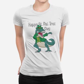 St Patricks Day Happy St Pat T Rex Day Youth Ladies Tee - Seseable
