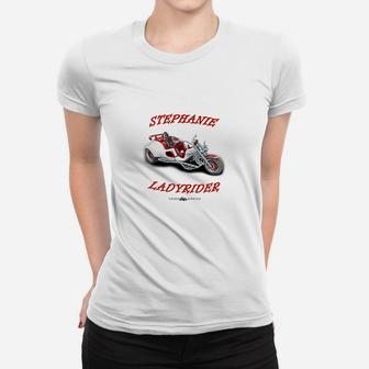 Stephanie Lady Rider Motorrad Frauen Tshirt, Bikerin Motiv für Damen - Seseable