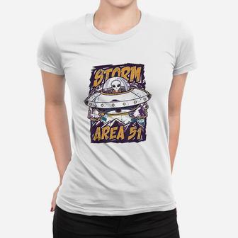 Storm Area 51 They Cant Stop Us All Ufo Roswell Alien Women T-shirt - Seseable