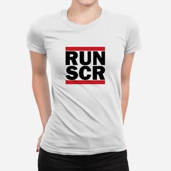 Street Style Weißes Frauen Tshirt mit RUN SCR Aufdruck - Seseable