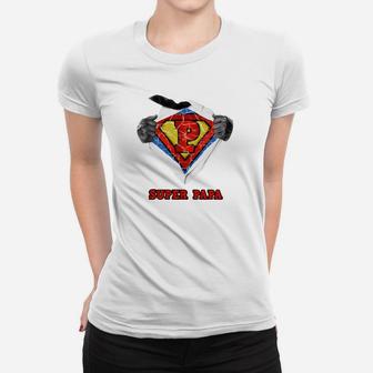 Superheld Papa Frauen Tshirt mit Heldendesign, Perfektes Vatertagsgeschenk - Seseable