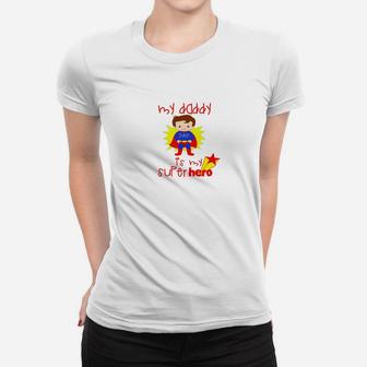 Superhero Dad Family Father Children Daddy Love School Ladies Tee - Seseable