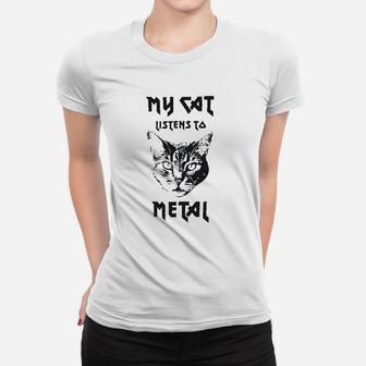 The Bold Banana My Cat Listens To Metal Ladies Tee - Seseable