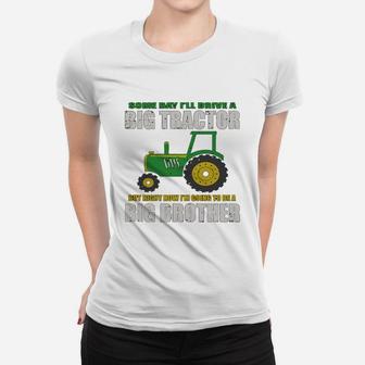 Toddler Big Brother Shirt With Tractors Sibling Shirts Ladies Tee - Seseable