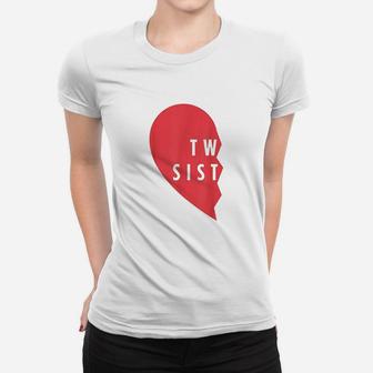 Twins Gift Twin Sisters Heart, sister presents Ladies Tee - Seseable