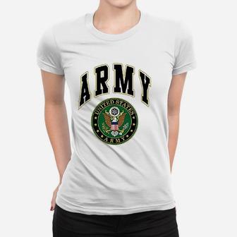 United States Army Crew Army Crest Patriotic Ladies Tee - Seseable