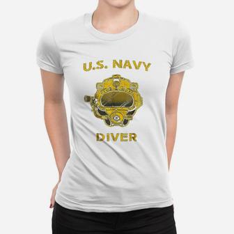 Us Navy Diver Back Only Ladies Tee - Seseable