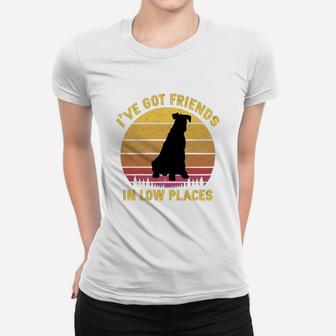 Vintage Airedale Terrier I Have Got Friends In Low Places Dog Lovers Ladies Tee - Seseable