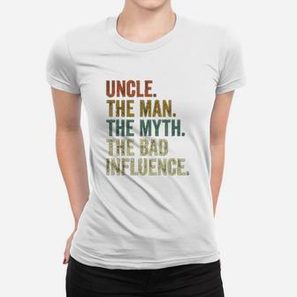Vintage Fun Uncle Man Myth Bad Influence Ladies Tee - Seseable