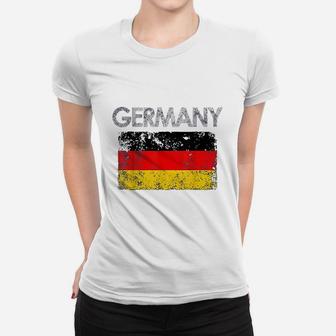 Vintage Germany German Flag Pride Gift Ladies Tee - Seseable