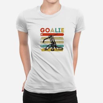 Vintage Ice Hockey Goalie Daddy Fathers Day Hockey Gifts Premium Ladies Tee - Seseable