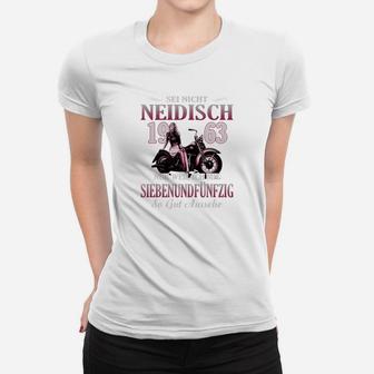 Vintage Motorrad Frauen Tshirt 1963, Jahrgang Retro Look - Seseable