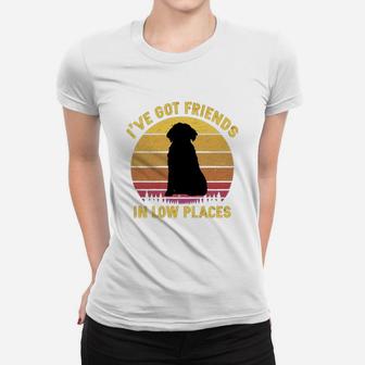 Vintage Portuguese Water Dog I Have Got Friends In Low Places Dog Lovers Ladies Tee - Seseable