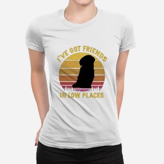 Vintage Shih Tzu I Have Got Friends In Low Places Dog Lovers Ladies Tee - Seseable