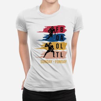 Vintage Sunday Funday Football Lovers Gift Ideas Women T-shirt - Seseable