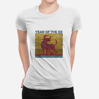 Vintage Zodiac Chinese New Year Clothes Year Of The Ox 2021 Ladies Tee - Seseable
