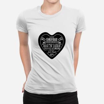 Weißes Frauen Tshirt mit Herzmotiv, Liebeserklärung für Ehefrauen - Seseable