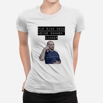 Weißes Frauen Tshirt mit Slogan Keine dummen Kinder, Foto-Print Design - Seseable