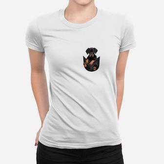 Weißes Herren Frauen Tshirt mit niedlichem Hunde-Aufdruck, Tiermotiv Tee - Seseable