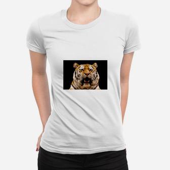 Wildtier-Pracht Frauen Tshirt mit Tiger-Gesicht, Weiß - Seseable