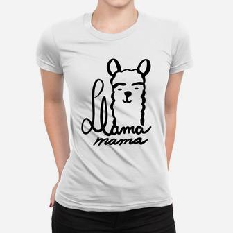 Womens Llama Mama Cute Graphic Great Llama Lover Gift Ladies Tee - Seseable