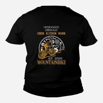 Älterer Mann auf Mountainbike Spruch Herren Kinder Tshirt, Radfahrer Freizeitbekleidung - Seseable