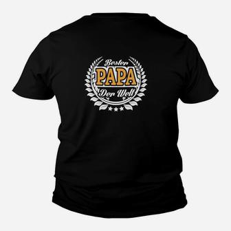 Bester Papa der Welt Schwarzes Kinder Tshirt, Ideal für Vatertag - Seseable