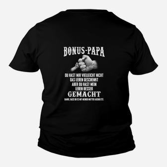 Bonus-Papa Schwarz Kinder Tshirt, Sprüche für Stiefväter, Vatertagsgeschenk - Seseable