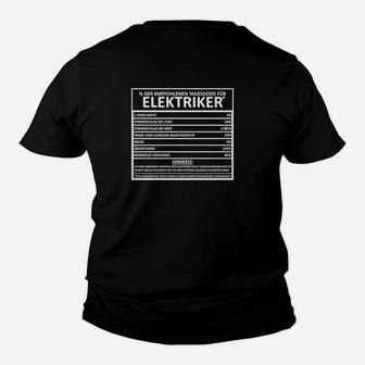 Elektriker Kinder Tshirt Schwarz, Lustige Berufsdefinition - Seseable