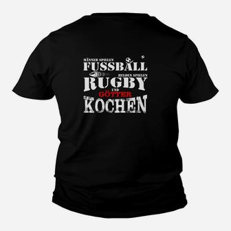 Fußball Rugby Kochen Herren Kinder Tshirt, Lustiges Wochenend-Outfit - Seseable
