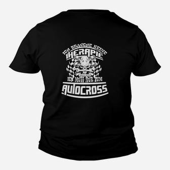 Motocross-Therapie Schwarzes Kinder Tshirt, Lustiger Spruch & Design - Seseable