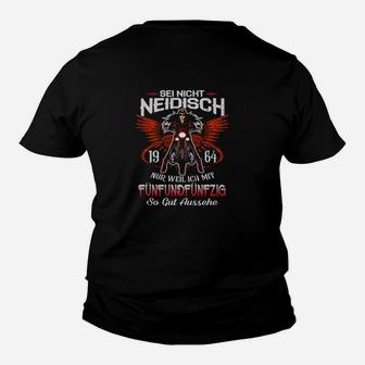 Motorradflügel 1964 Herren Kinder Tshirt, Schwarz mit Spruch Sei nicht neidisch - Seseable