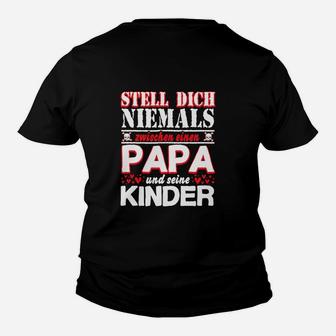 Papa und Kinder Kinder Tshirt, Schwarzes Tee mit Spruch - Seseable