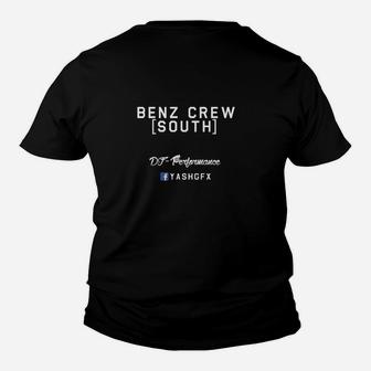 Personalisiertes Schwarzes Kinder Tshirt Benz Crew [South] Rückenaufdruck - Seseable