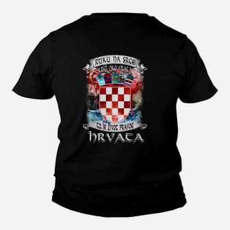 Ruku Na Srce Hrvata Kroatien Kinder T-Shirt - Seseable