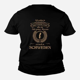 Schwarz Kinder Tshirt Ehre der Wurzeln Deutschland-Schweden, Herkunfts-Design - Seseable