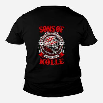 Schwarzes Biker-Kinder Tshirt mit Sons of Köln Aufdruck & Totenkopf - Seseable