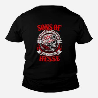 Schwarzes Biker Kinder Tshirt Sons of Hesse, Motorrad-Design - Seseable