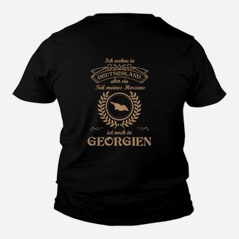 Schwarzes Deutschland-Georgien Kinder Tshirt, Mein Herz schlägt für Georgien Design - Seseable