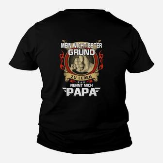 Schwarzes Herren Kinder Tshirt Mein Grund zu leben nennt mich Papa-Design - Seseable