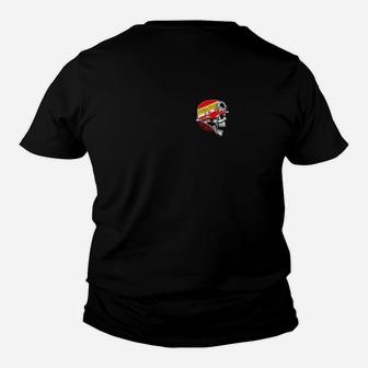 Schwarzes Kinder Tshirt mit buntem Logo-Print auf der Brust, Designer Tee - Seseable