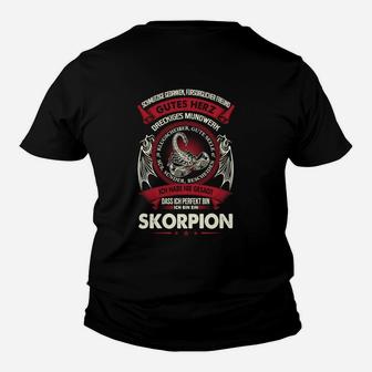 Schwarzes Kinder Tshirt mit Skorpion-Design und Spruch, Grafikshirt - Seseable
