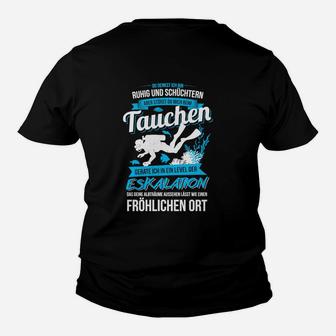 Taucher Kinder Tshirt Ruhig Schüchtern – Beim Tauchen Eskaliere ich Lustiges Schwarz - Seseable