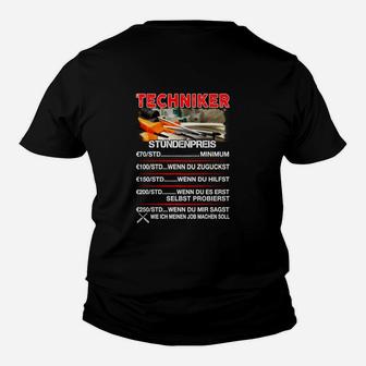 Techniker Humor Kinder Tshirt, Preisliste & Werkzeuge Motiv - Seseable