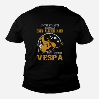 Unterschätze Nie Älteren Mann mit Vespa, Herren Kinder Tshirt Retro-Stil - Seseable