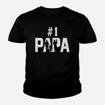 1 Papa Number One Gift For Fathers Day Kid T-Shirt - Seseable