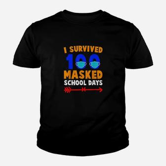 100 Day Of School I Survived 100 Days Of Masked School Gift Kid T-Shirt - Seseable