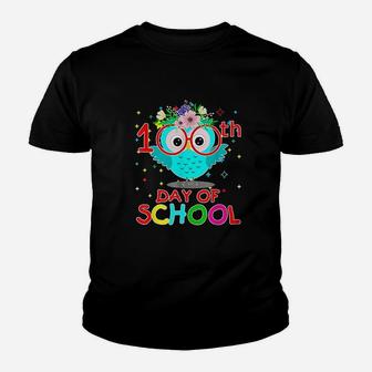 100 Days Of School Cute Owl Happy 100th Day Of School Kid T-Shirt - Seseable
