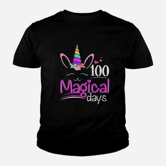 100 Magical Days Unicorn 100th Day Of School Gift Girls Kids Kid T-Shirt - Seseable